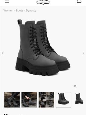 Thursday Boot Company Gray Lace-Up Platform Boots